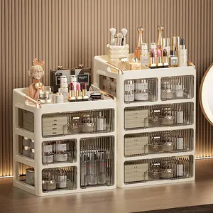 Drawer-Type Makeup Organizer Box High-End Vanity Lipstick Skincare Desktop Storage Box Jewelry Rack