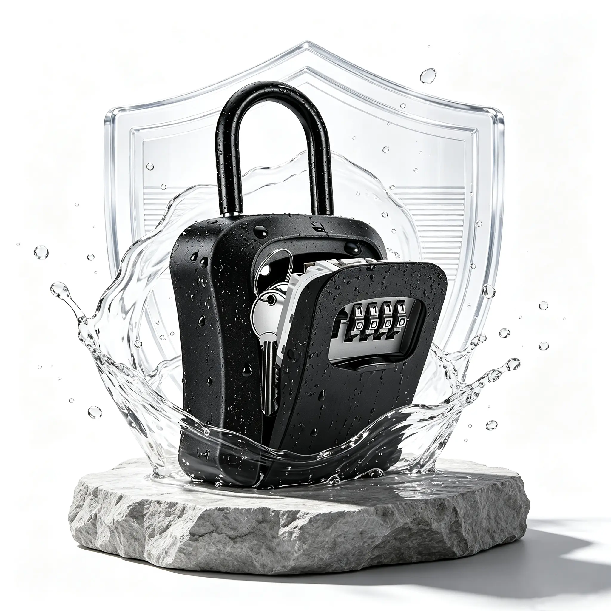 Key Lock Box for Outside-Combination Lockbox for House Key-Portable/Wall Mounted/Easy to install,Waterproof, anti-theft, combination lock