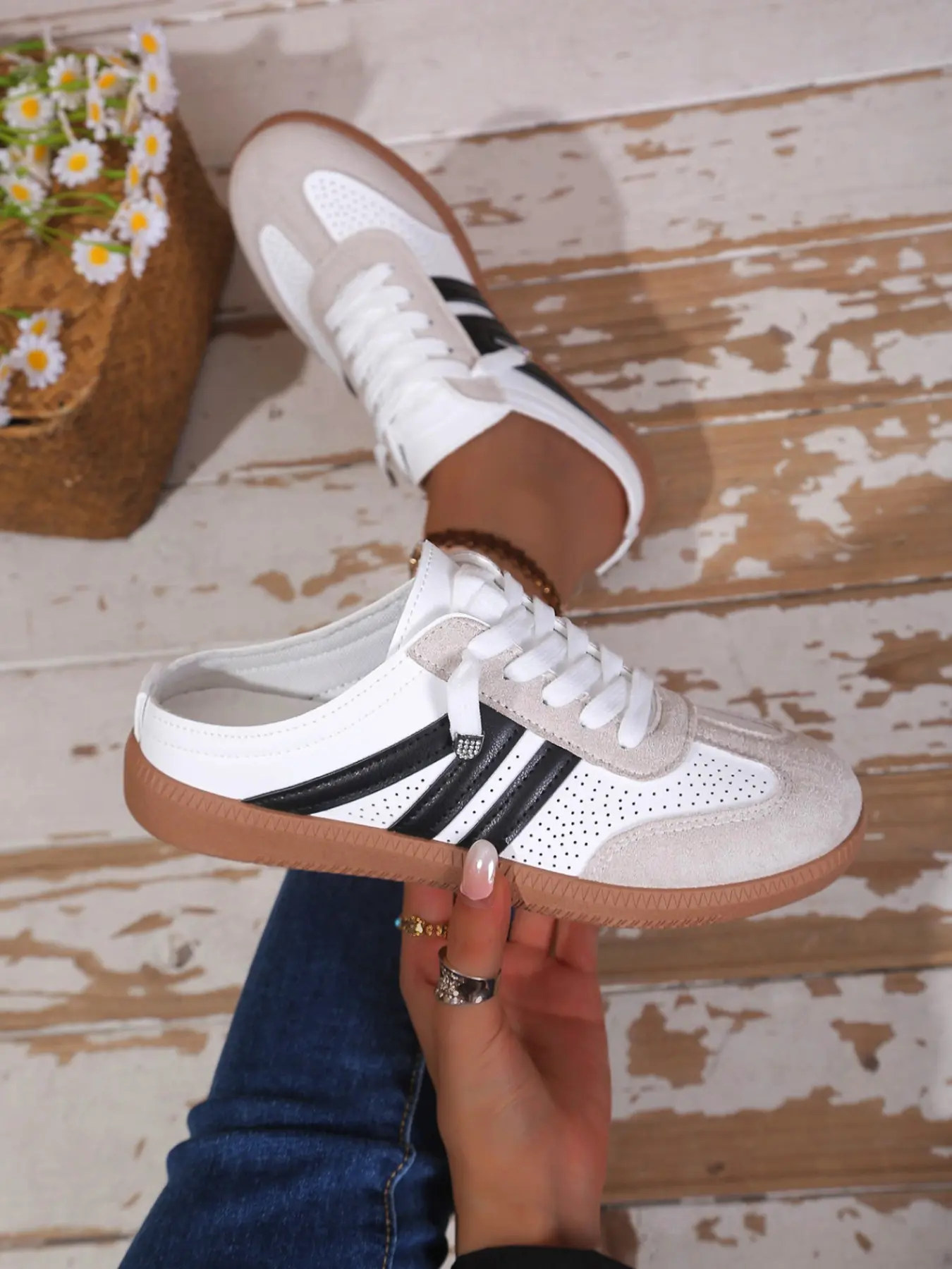 Women's Multi-Color Leopard Print & Classic Retro Sneaker Mules, Casual Low-Top Slip-On Sports Shoes, Sporty Low Top, 4 Colors Available, Casual Fashion Shoes, Casual Lifestyle Footwear, Footwear