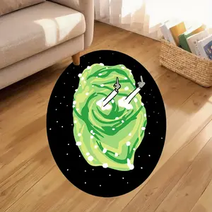 Spiral Cartoon Middle Finger Rug, Anime Peripheral Funny Design, Bedroom Game Room Decorative Mat, Casual Style Floor Pad, Cartoon Pattern Rug