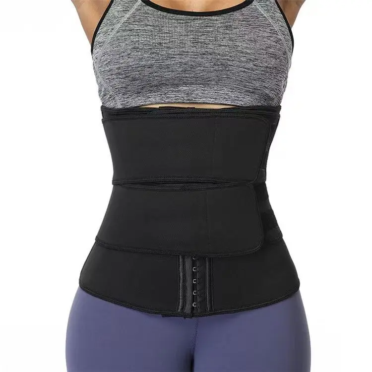 Double Strap Waist Trainer for Women, Neoprene Sweat Waist Cincher with Adjustable Hooks & Velcro, Tummy Control Corset for Workout & Postpartum Recovery