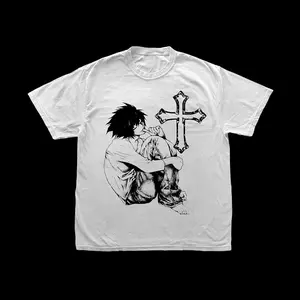 Death Note Ryuk, Shinigami, Light Yagami, Ryuk, Anime Merchandise, Japanese Anime T-Shirt Cotton Fabric-1