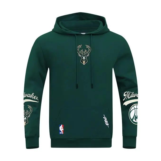 Pro Standard Living Large Milwaukee Bucks Drop Shoulder Hooded Sweatshirt