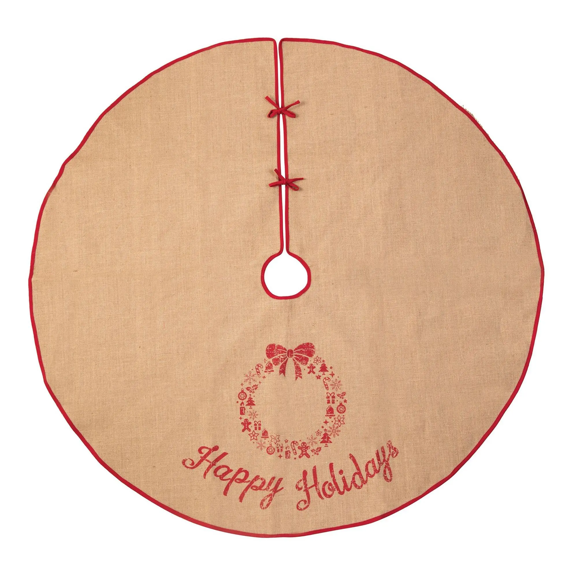 54" Vintage Embroidered Christmas Tree Skirt by Valerie