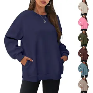 JointlyCreating Oversized Crewneck Sweatshirt for Women Fleece Lined Long Sleeve Pullover with Pocket Fall Fashion Cotton Blend Athletic Workout HoodieGift