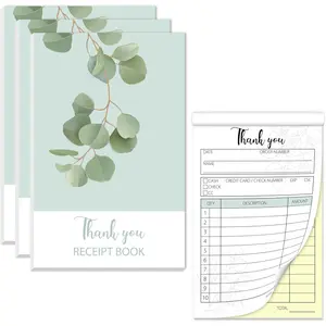 3pcs 2-Part Invoice book Colored carbon free order book Purchase receipt book for small business for Store Warehouse Office Restaurant (50 sets) White/Yellow 3.54 x 5.51 inch