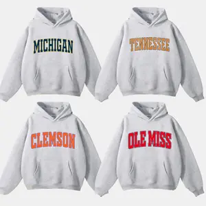 All Team Distressed Varsity College Hoodie – Ash Grey, Custom Your Team, Classic Cotton Tee With A Vintage Athletic Look, Game Day Shirt, Gift for Fans