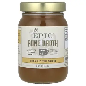 Epic Bar Bone Broth, Homestyle Savory Chicken, 14 fl oz (414 ml)