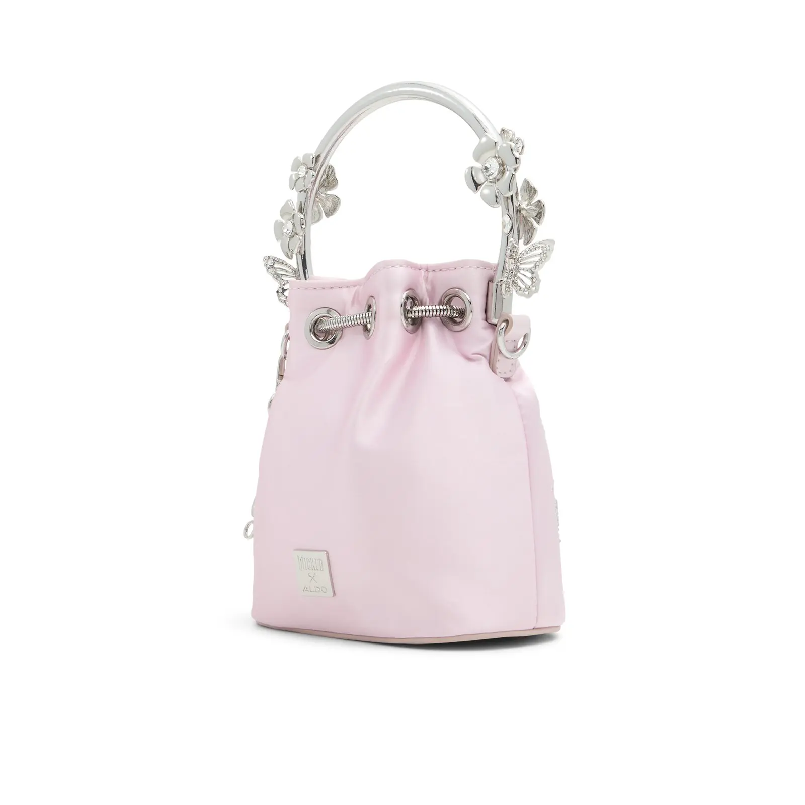 Wicked x ALDO Glindafied Pink Bucket Bag with Butterfly Details