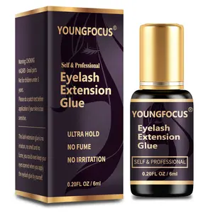 Youngfocus Sensitive Eyelash Extension Glue, No Fume Lash Glue for Eyelash Extensions, 6-7 Weeks Retention Eyelash Glue for Sensitive Eyes, Extra Strong Professional & Individual Lash Glue. Salon Cosmetic  Salon Cosmetic Eyelashes Extensions advanced lash