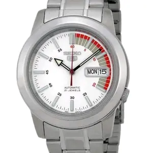 Brand New Seiko 5 Automatic silver with White Face men's Classic Watch SNKK25K1