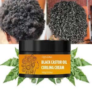 100g Castor Curl Shaping Cream, Contains Avocado Coconut Rosemary, Moisturizing Curly Elastic Styling Hair Cream, Suitable for All Hair Types, Curly Hair Products, Haircare
