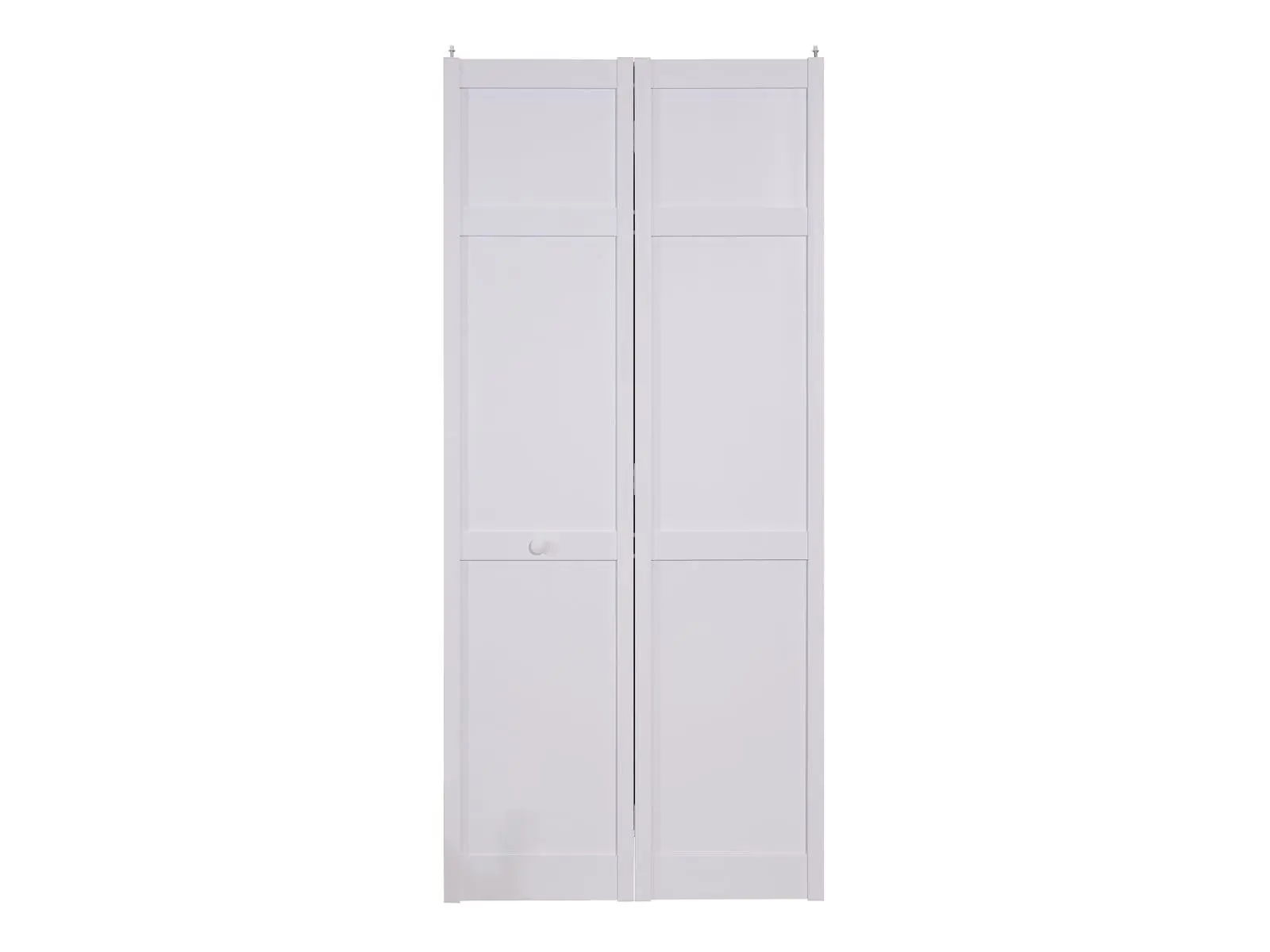 Pinecroft SEASHK36 Seabrooke Handle Folding Door, 36' x 80' White Vinyl Shaker Style Bifold Door, Handle Folding Doors