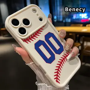 Baseball Number Dream Pattern TPU Phone Case for iPhone 17 Pro Max 16 15 14 Plus 13 12 Mini 11 XR X XS Air E Shockproof Drop Protection Rugged Durable Silicone Cover Cellphone Protective Casing