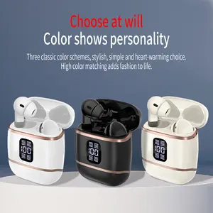 MOKATA Mini Couple Wireless Earbuds, Bluetooth 5.4 with LED Digital Display, Long-Distance Smart Touch Control, Rechargeable Black In-Ear Headphones for Daily Commute & Couples