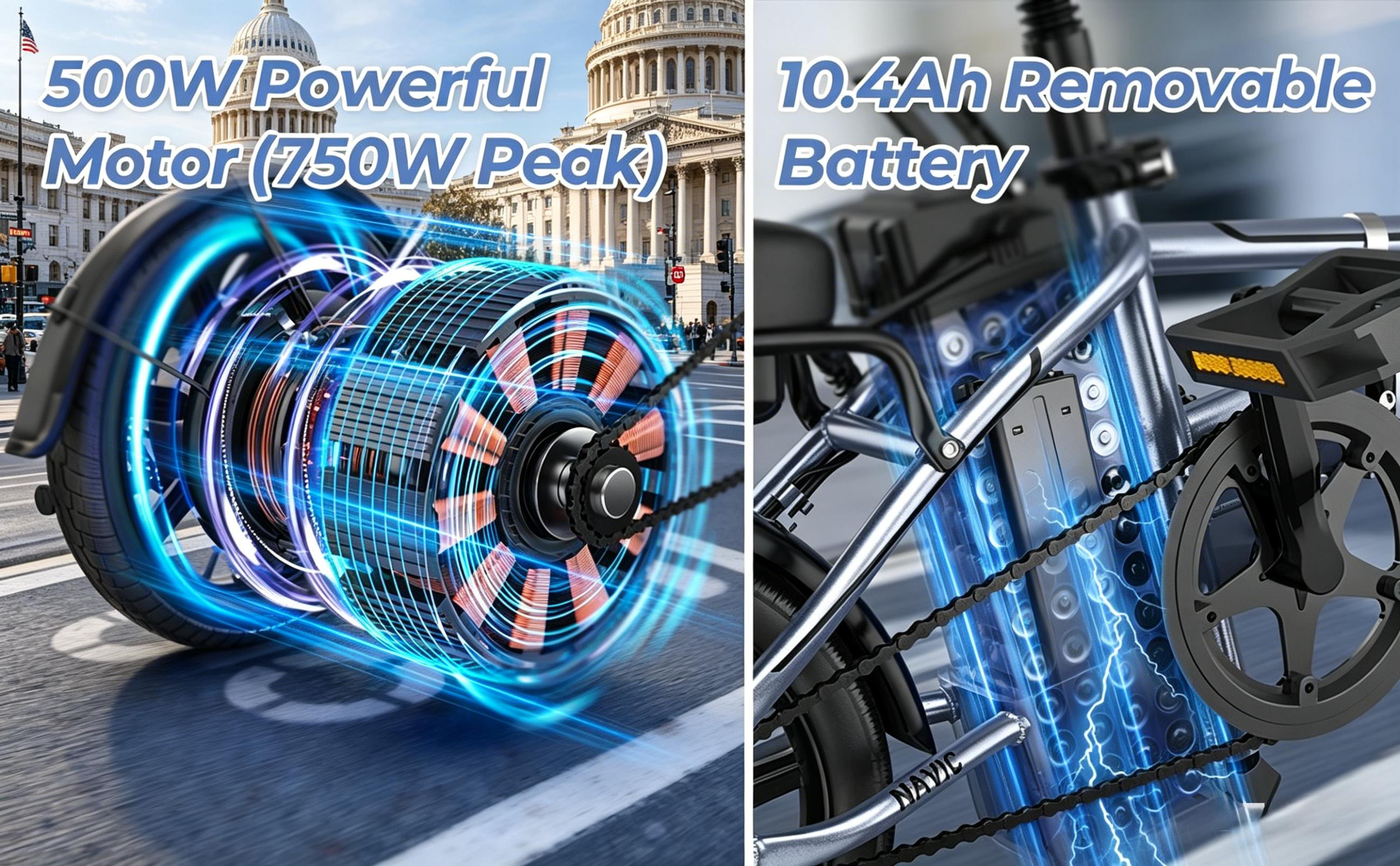 US 14" Foldable Electric Bike for Adults | 750W Peak Motor, 22 MPH Speed | 48V 10.4Ah/15.6Ah Battery, Electric Scooter| with Dual-Seat and Multi-Shock Absorption & Smart APP | With Phone Holder | UL2849 Certified Motor | Nice for Gift & Daily Commutes US 14" Foldable Electric Bike for Adults | 750W Peak Motor, 22 MPH Speed | 48V 10.4Ah/15.6Ah Battery, Electric Scooter| with Dual-Seat and Multi-Shock Absorption & Smart APP | With Phone Holder | UL2849 Certified Motor | Nice for Gift & Daily Commutes