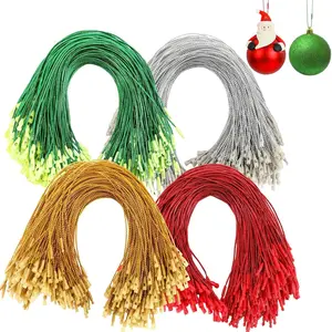 600Pcs Christmas Ornament Hooks, Ornament Hangers with Snap Ornament String for Christmas Tree Holiday Party Hanging Decorations Ropes Easy and Fast Locking