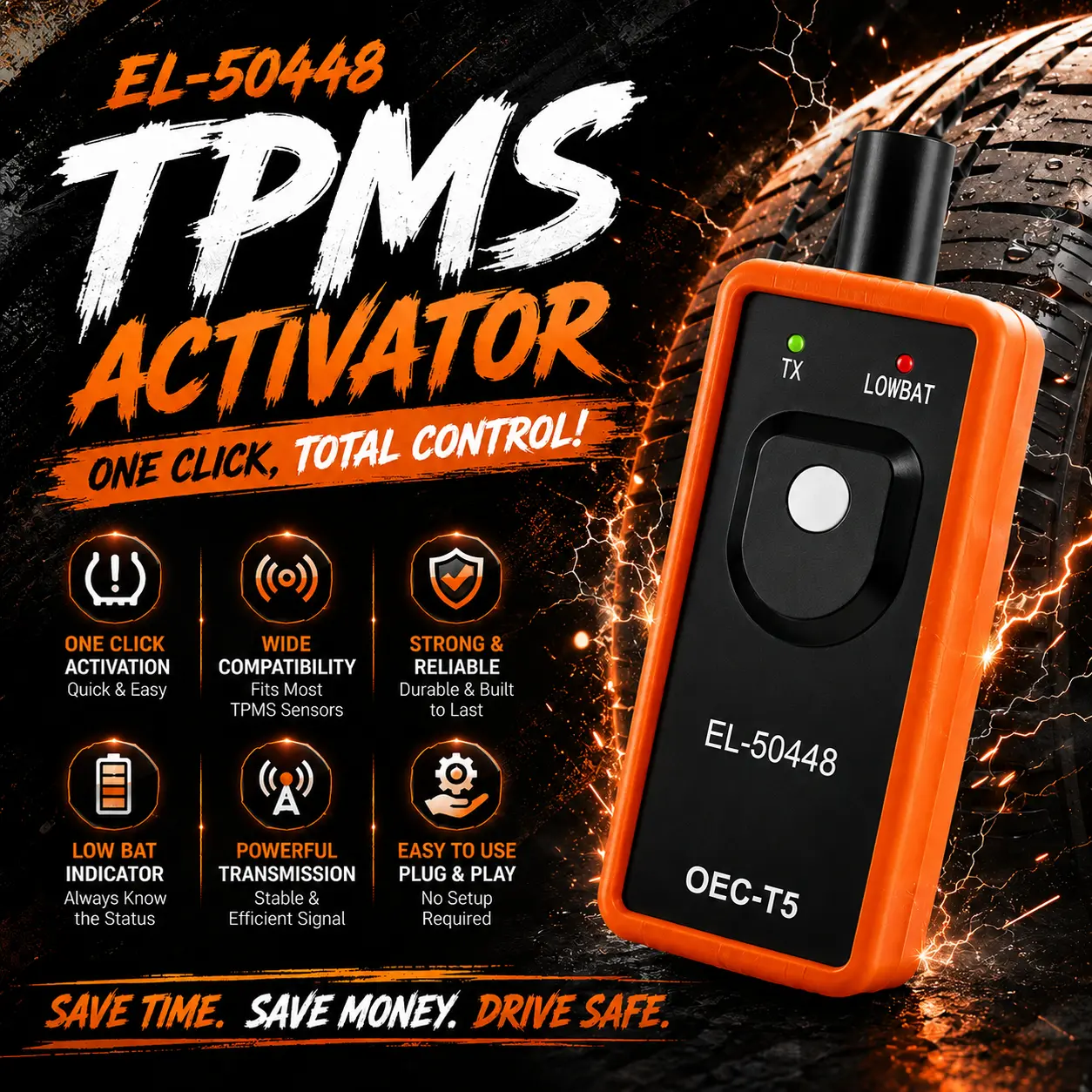 EL-50448 OEC-T5 Automotive Tire Pressure Detection Sensor for Opel/Gm TPMS Reset Activation Tool