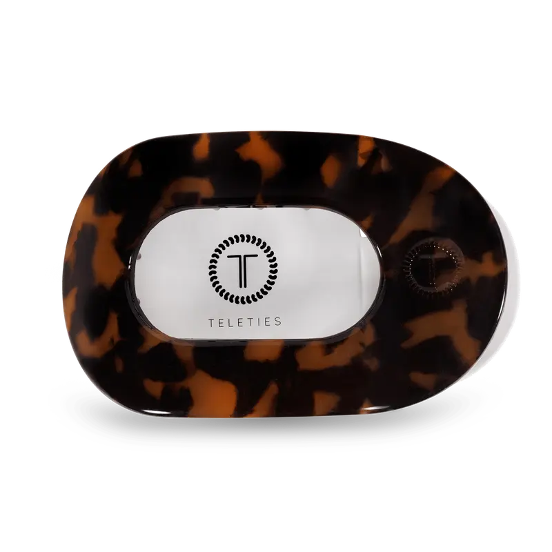 Tortoise Large Flat Round Hair Clip