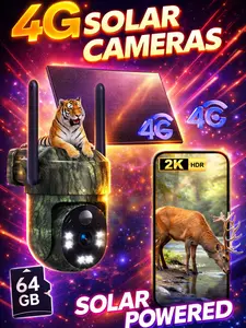 4G Solar Security Camera  No WiFi Needed | 2K HD Night Vision  | SIM Card Included