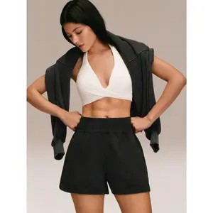 GLOWMODE Everyday Terry Cozy Motivation Soft Breathable Sweat-Wicking Vintage-Wash Side Pockets Elastic Waist Pull-On Shorts Daily Casual Wear