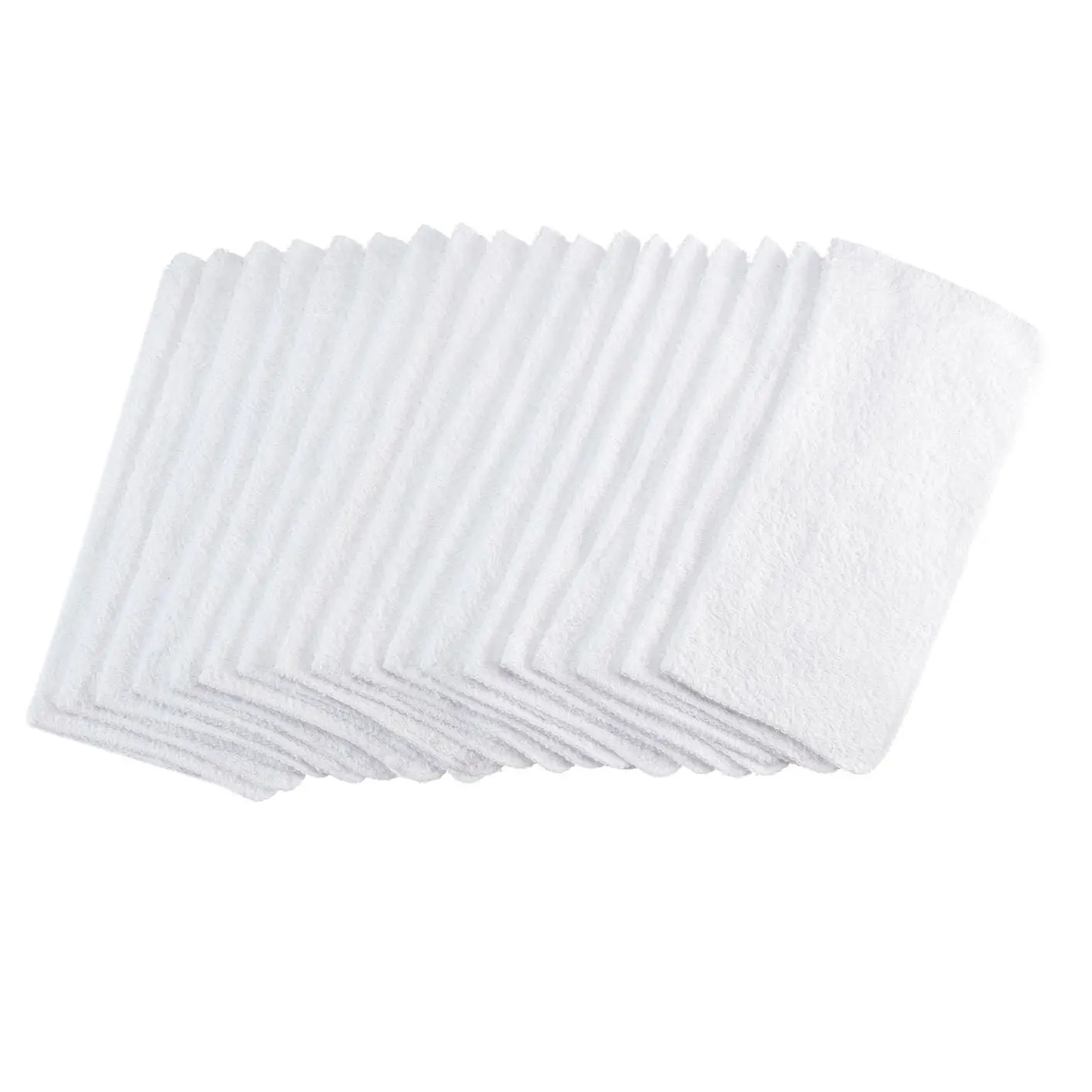 18-Pack White Cotton Washcloths, Absorbent Towel Set Bundle Pack - Clean Skin, Facial Cleansing, Machine Washable for Bathroom Use, Clean Skin Towels