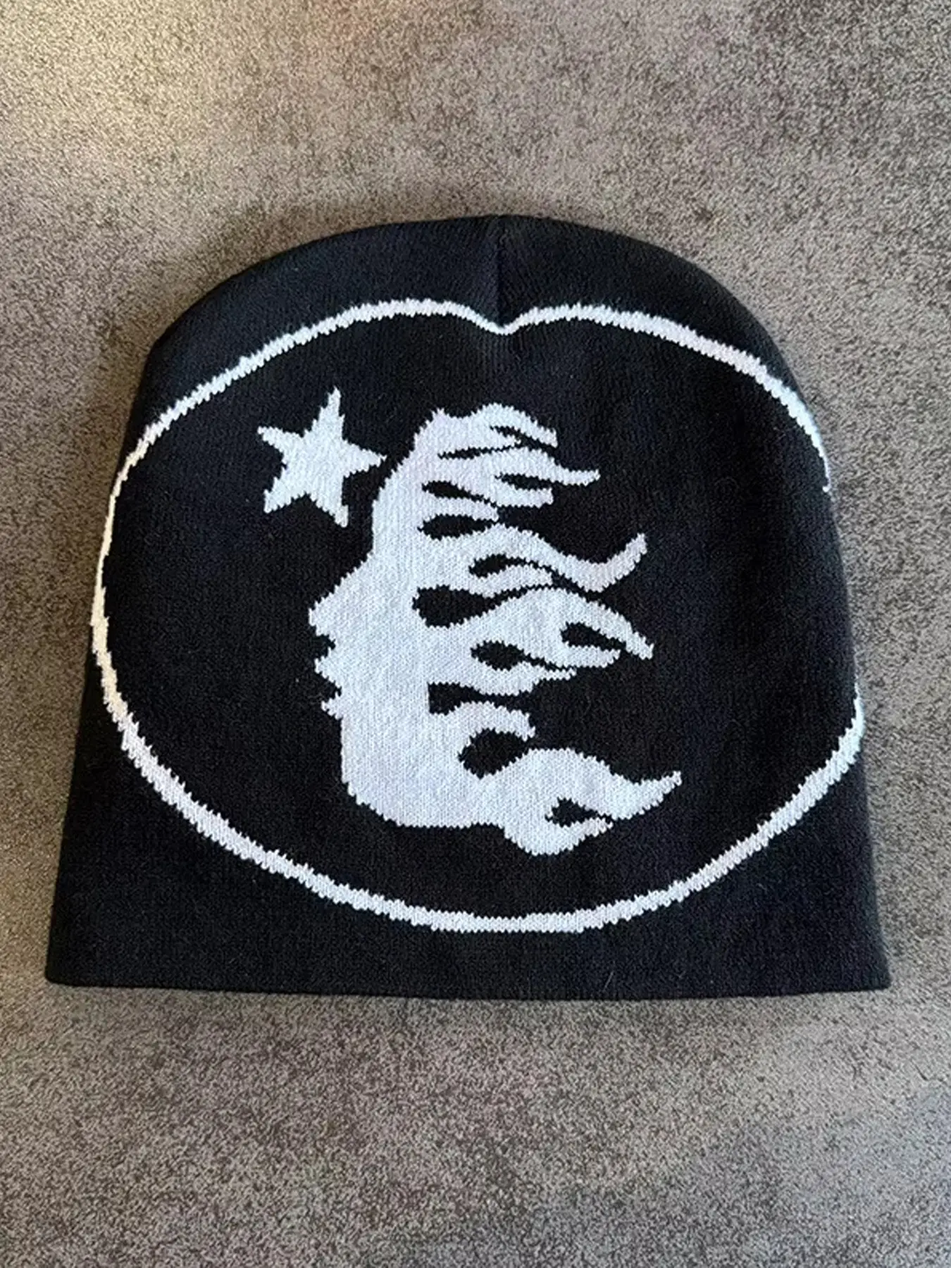 Face Pattern Knitted Beanie Fitted, Casual Skull Cap, Warm Sports Hat for Cycling Skiing, Women Men, Holiday Gift, 1pc
