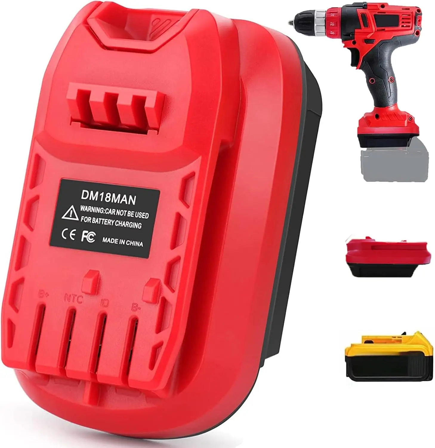 TPDL ABS Plastic Battery Adapter - Converts DeWalt 20V, Milwaukee M18 Batteries to V20 Power Tools (Voltage Match for Craftsman Users, Adapter Only)