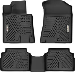 YITAMOTOR Floor Mats Fit for 2020-2023 Hyundai Sonata / 2021-2024 Kia K5 (Only FWD Models), Black 1st & 2nd Floor Mats Set