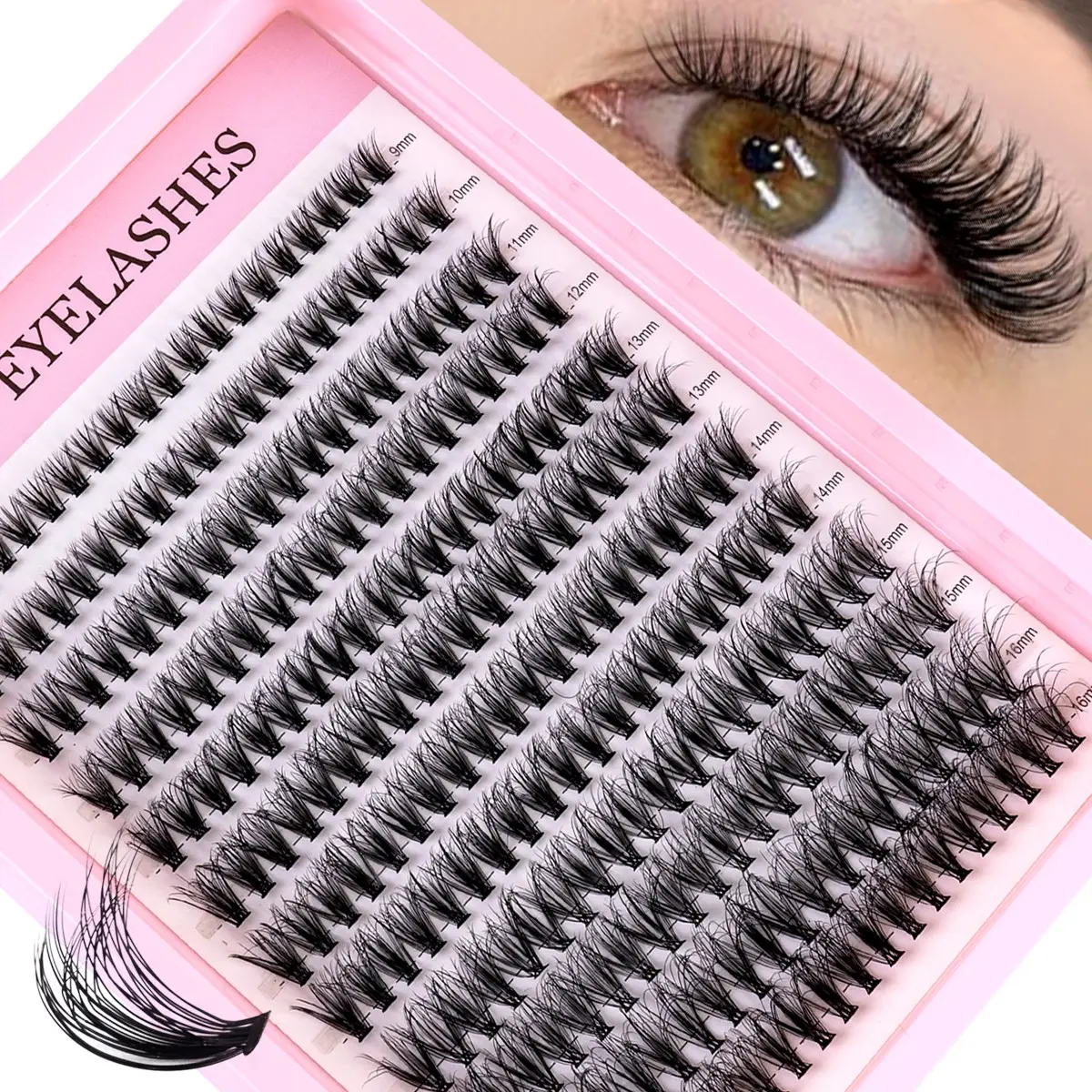 DIY Fluffy False Eyelashes, Mixed Length D Curl, 0.07mm Thickness, Non-Toxic, Large Capacity, Ideal for Home Use, Daily Makeup, Role Play, Eyelashes Extensions
