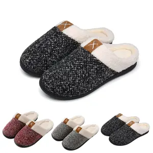 Women's Indoor Bedroom Slipper with Memory Foam, Gift for Women, Wool-Like House Shoe with Anti-Skid Rubber Sole for Ladies