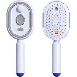 Electric Air Cushion Massage Spray Comb Hair Tool - Self-Cleaning Essential Oil Mist, Anti-Static, Volumizing, Ideal Hair Care Gift (Purple), Hair Tools Anti Tangle Brush Volumizer Brush