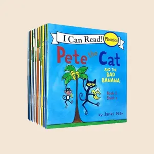 Pete the Cat Picture Text Tracing Preschool Learning Books Set, Early Education Learning Tool Reading Book, Birthday Gift, School Use, Family Language Development