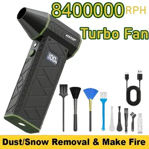 Turbo Power Handheld Air Blaster, a Portable Fan with a 4-Speed Adjustable Digital Display, Wireless Design, Type-C USB Charging, LED Power Indicator, Ideal for Dusting And Outdoor Camping, As Well As for Removing Snow from Windshields