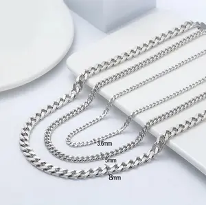 Italy 925 Sterling Silver (5MM/8MM) Diamond-Cut Cuban Link Chain (20", 24")