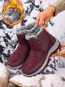Women's Non-Slip Winter Snow Boots, Thick Plush Lining, Durable PVC Sole, All-Season Grip Design, Comfortable & Warm Outdoor Footwear