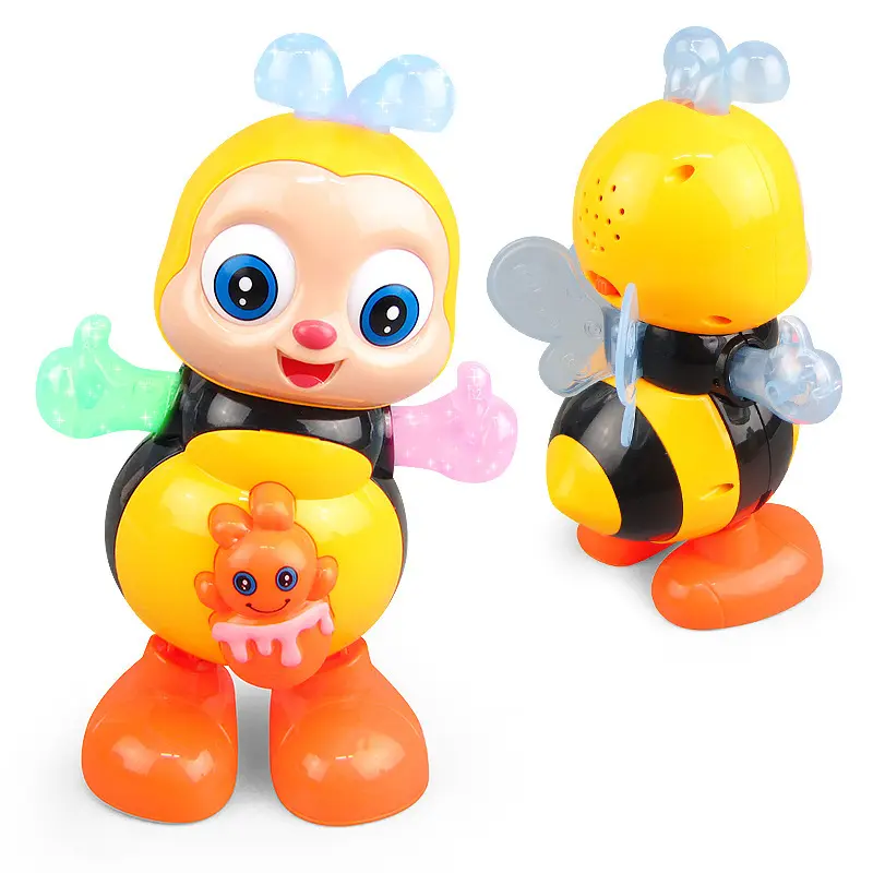 New electric cartoon bee toy, Cute Musical Light Up, can sing, dance, and sway, Play, with lights and music effects, suitable for boys and girls, a great gift for children, holidays, and birthdays, batteries not included