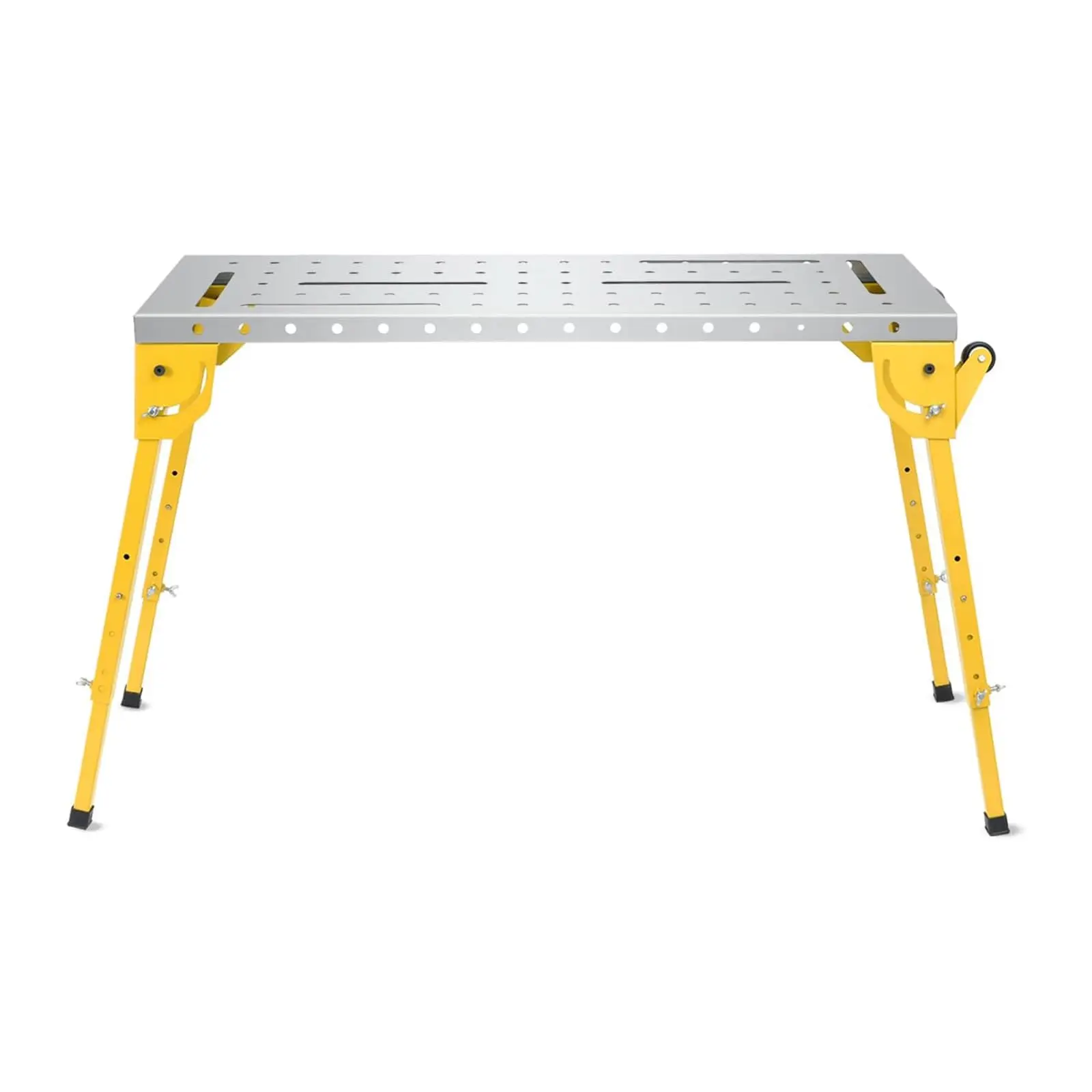 GARVEE 46x18 Inch Heavy Duty Metal Welding Table - 1000lb Weight Capacity, Portable Foldable Workbench on Wheels, 3 Adjustable Tilt Angles, 1.1x22 Inch Slots, Quick 10 Minute Assembly for Shop, Garage, Folding Workbench