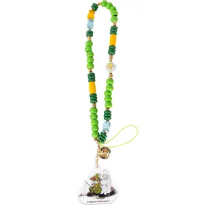 Moomin Beaded Charm Mobile Phone Wrist Strap - Moomin + Snufkin