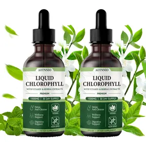 Liquid Chlorophyll Drops 1500mg with Vitamin C & Herbal Ingredients, Vegan Non-GMO Daily Nutritional Supplement, 2 FL OZ 30-Day Supply
