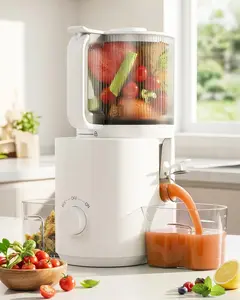 3-in-1 Masticating Juicer Machines, 7-inch Wide Feed Chute Cold Press Juicer, Whole Fruit & Vegetable Juicing, Sorbet & Nut Milk Maker, Gift for Her & Him，Easy to Clean, 120oz Large Capacity