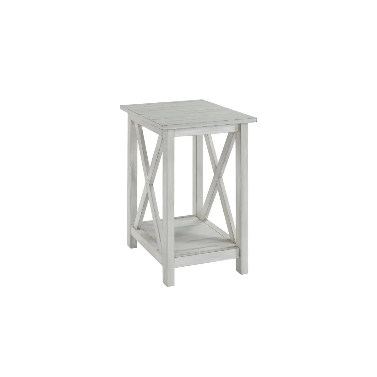 212 MAIN Jamestown Side Table - Antique Whitewash, Rustic Wood, X-Base, Easy-Assembly Indoor Furniture, Rustic Bar Tables, Rustic Wood Table, Antique Finish Bar Tables