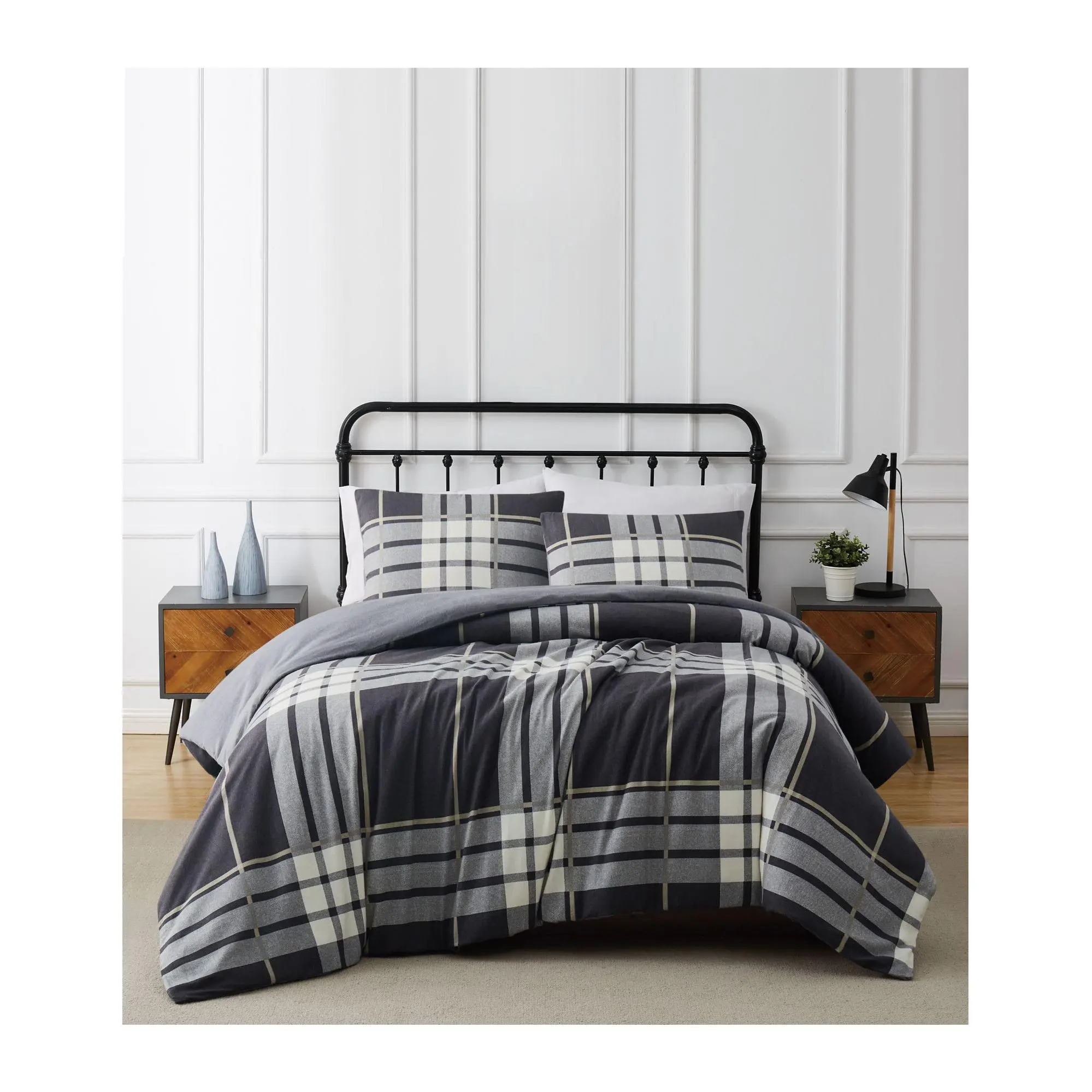 Truly Soft Milo Plaid Twin XL 2-Piece Flannel Duvet Cover Set