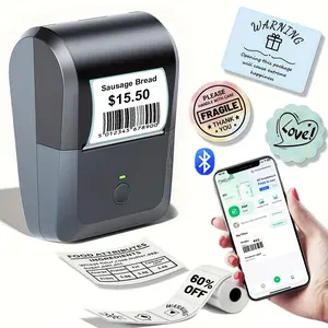 5.08 Cm Portable Mini Printer, Thermal Label Printer with Roll Paper, Small Pocket Printer, Easy to Use, Ideal for Offices, Homes, Small Businesses, Wireless Thermal Printer