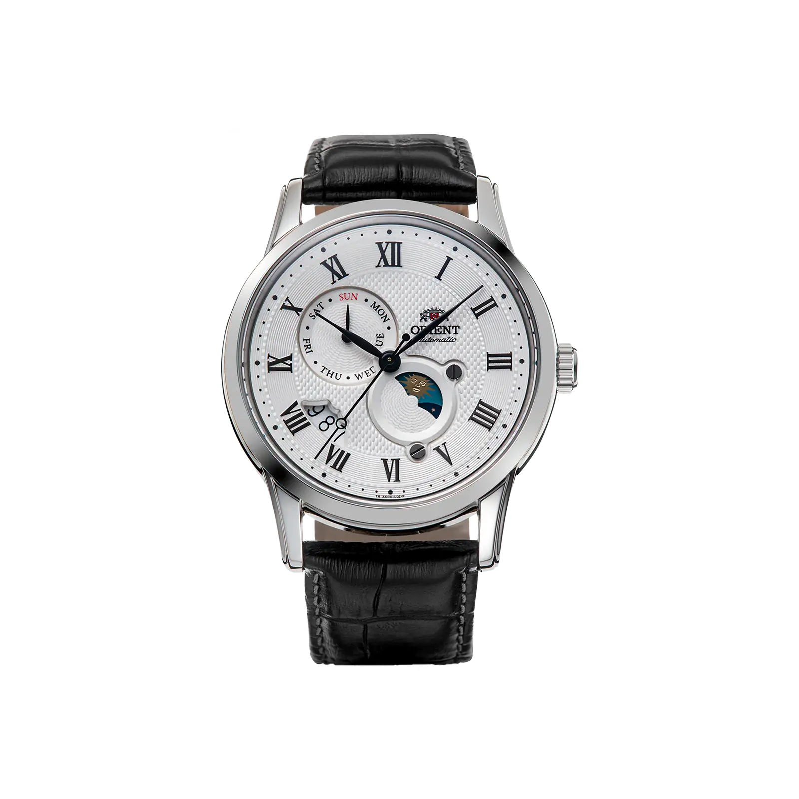 Orient Men's Classic Elegant Analog Automatic Date Stainless Steel Wristwatch - 42.5mm, Sapphire Crystal, Day-Date Subdials, RA-AK0008S30B, Analog Watches, Stainless Steel Watch