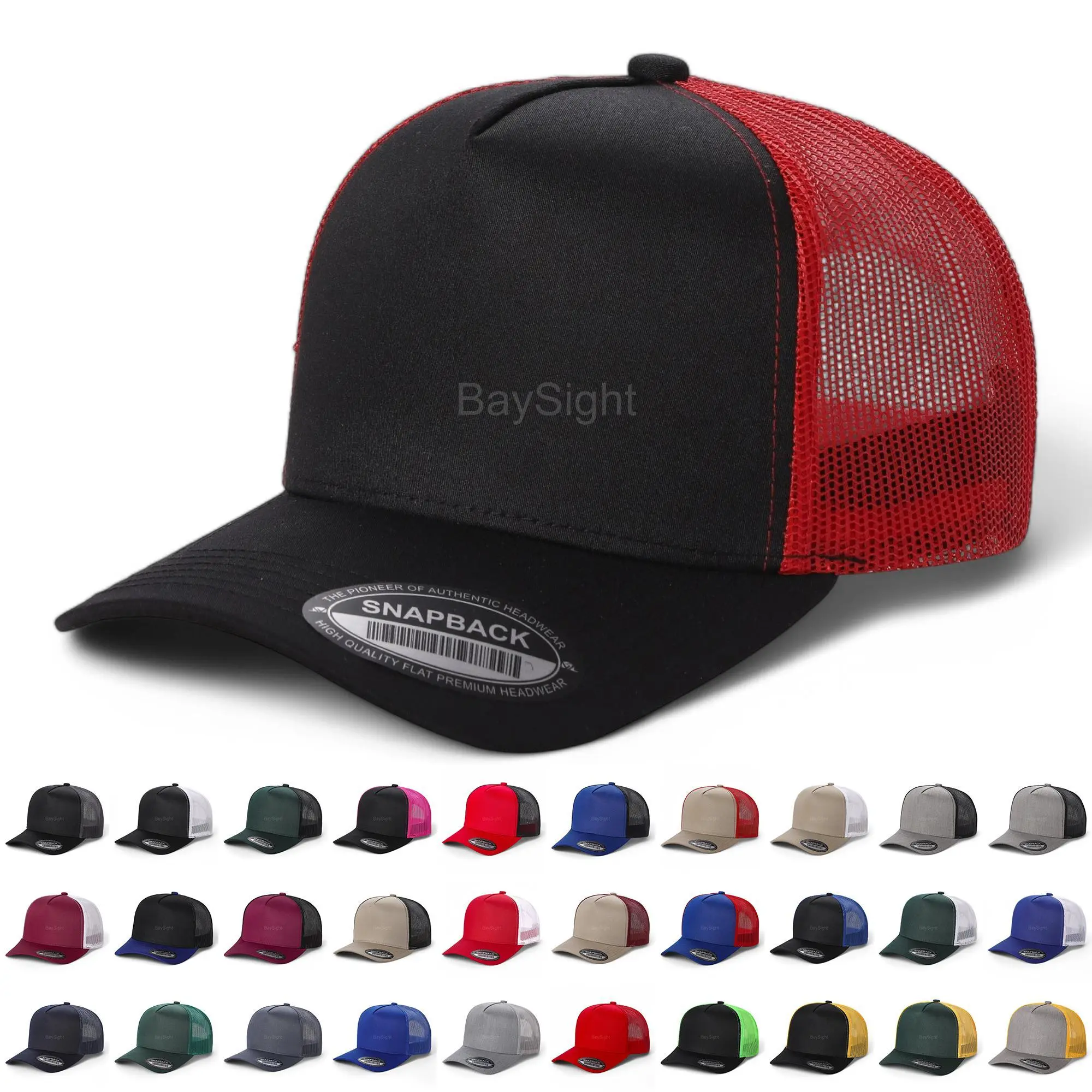 Snapback Hat Cotton Trucker Mesh Solid Adjustable Size Mens Baseball Cap Visor Casual Hat High Quality Hat Breathable Outdoor Hat