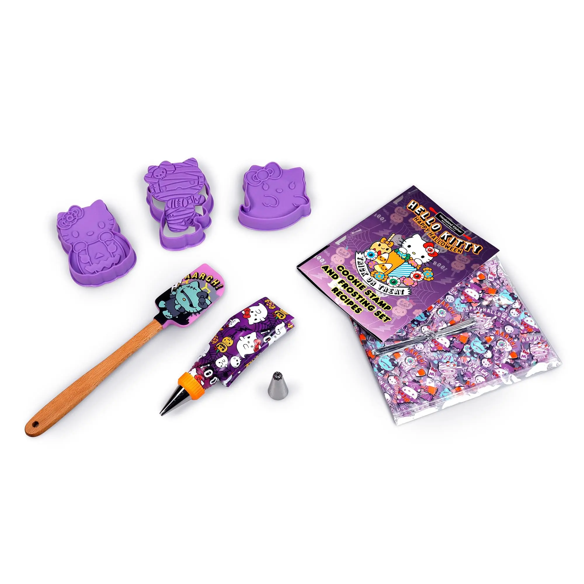 Sanrio Hello Kitty Halloween 50-Piece Decorative Cookie Stamp & Frosting Utensil Set, Ghost Shapes, Suitable for All Ages, Utensils, Cookie Baking