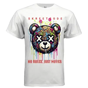 Skreetcode Graffiti Bear T-Shirt – Streetwear Graphic Tee, Dripping Art Design, “No Rules Just Moves”