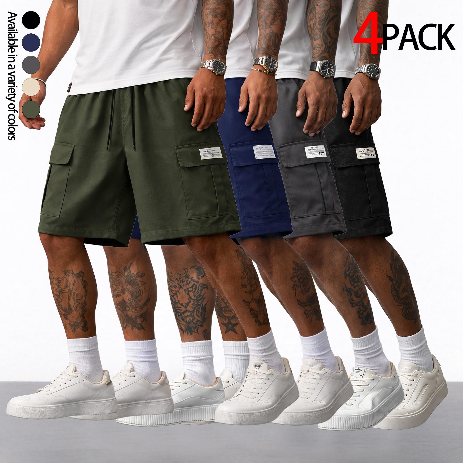 Men’s cargo shorts — heavyweight streetwear brand with multiple pockets, a loose fit that blends hip-hop urban style with practical workwear aesthetics. Suitable for everyday casual wear, fitness training, skateboarding, hiking and mountaineering, and var