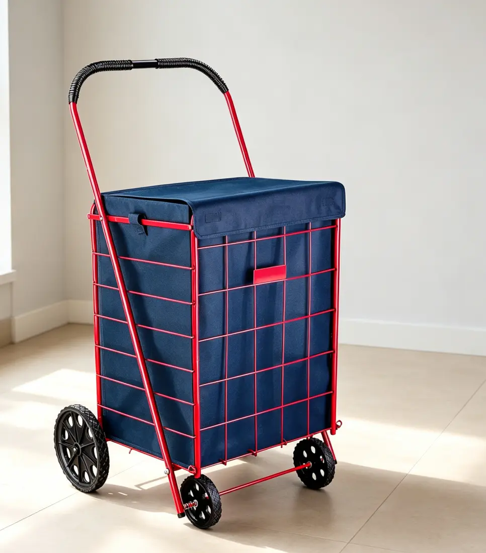 Waterproof Laundry Shopping Cart Liner, 18" X 15" X 24" Square Bottom Cart Bag, Fits Standard Shopping Cart, with Cover & Adjustable Straps for Secure Attachment, Black
